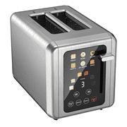 WHALLULTRA Touchscreen Toaster 2 Slice, Stainless Steel, 1.5 " Wide Slots, Bagel, Defrost, 850W