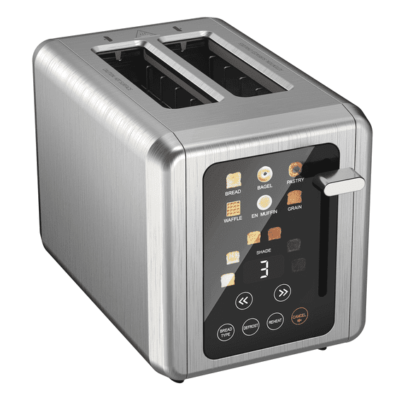 WHALL Touchscreen 2 Slice Toaster – Wide Slots & Warming Rack