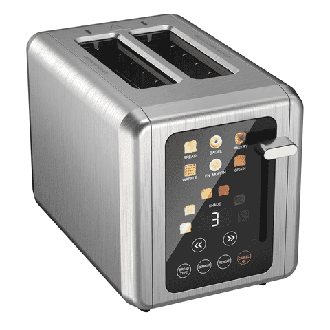 WHALLSE Touchscreen Toaster 2 Slice, Stainless Steel, 1.5 " Wide Slots, Bagel, Defrost, 850W
