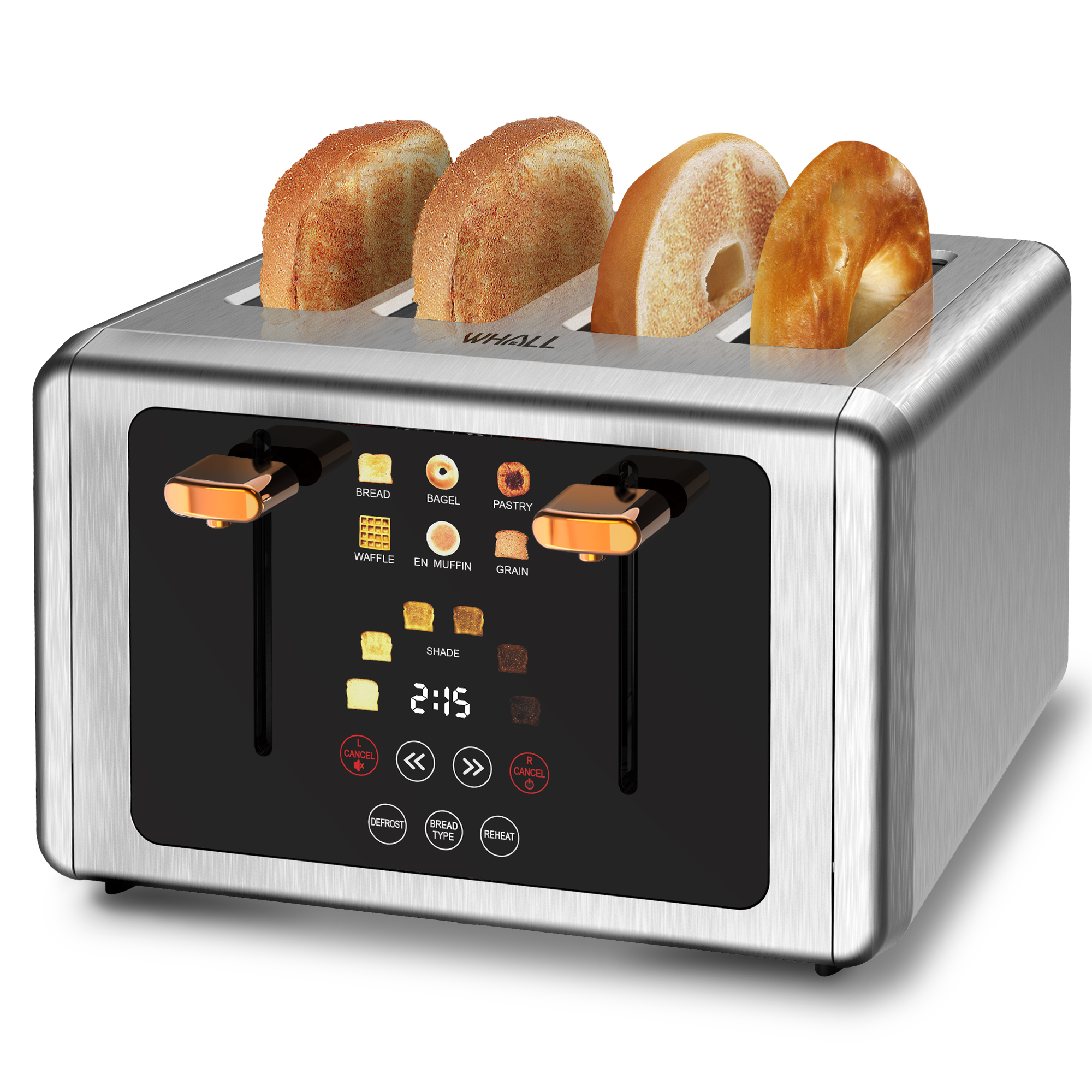 Beautiful 2 Slice Toaster with TouchActivated Display, White Icing by