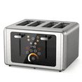 thumbnail interactive-video image 1 of WHALLULTRA Touchscreen Toaster 4 Slice - Stainless Steel Toaster, 6 Shade Settings, Extra Wide Slots Toaster, 1 of 10