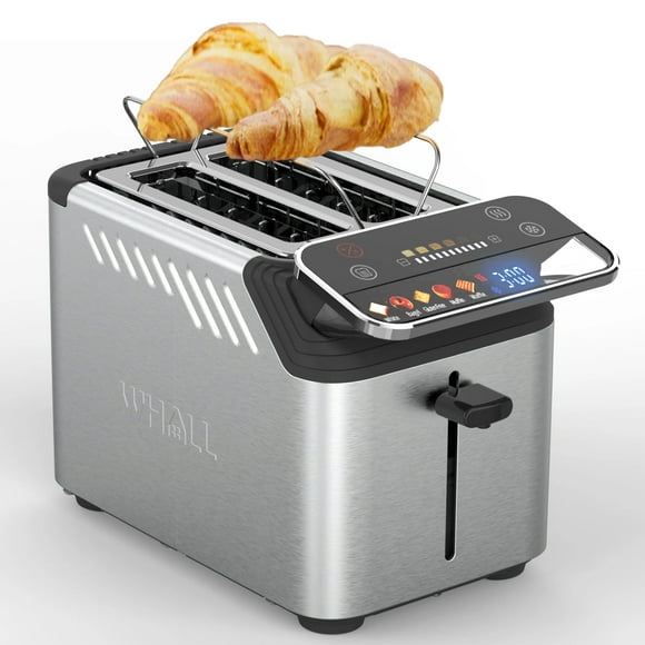 WHALLPRO The New Touch Screen Toaster 2 Slice Stainless Steel, Digital Timer, Sound 6 Bread Types & Shades