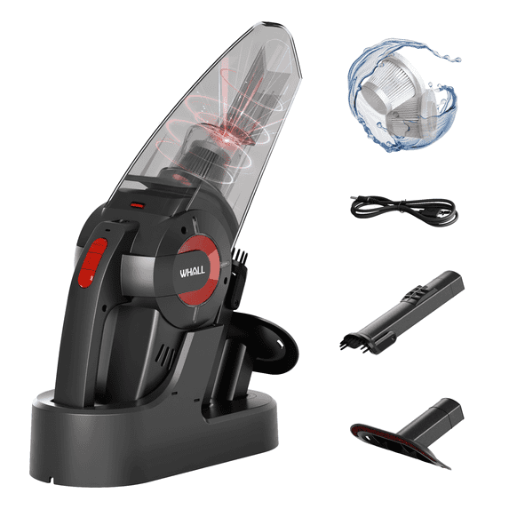 WHALLULTRA Handheld Vacuum - Powerful Cordless Hand Vacuum Cleaner, Wet & Dry Cleaning, Adjustable Power & Quiet Operation