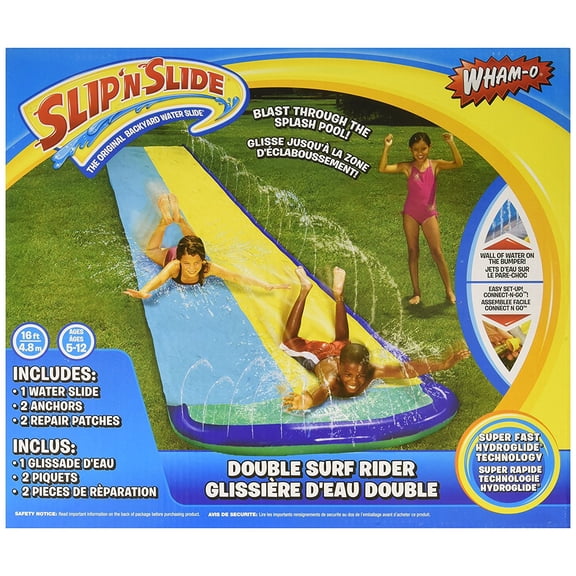 WHAM-O Slip 'N Slide Surf Rider Double Water Slide - 16 ft Long, Fits 2 People