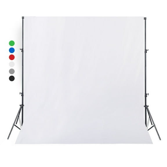 WHAMVOX 1.5x2m Professional Solid Color Screen Photography Background Blending Cloth Studio Backdrop Props (White, 5x7FT)