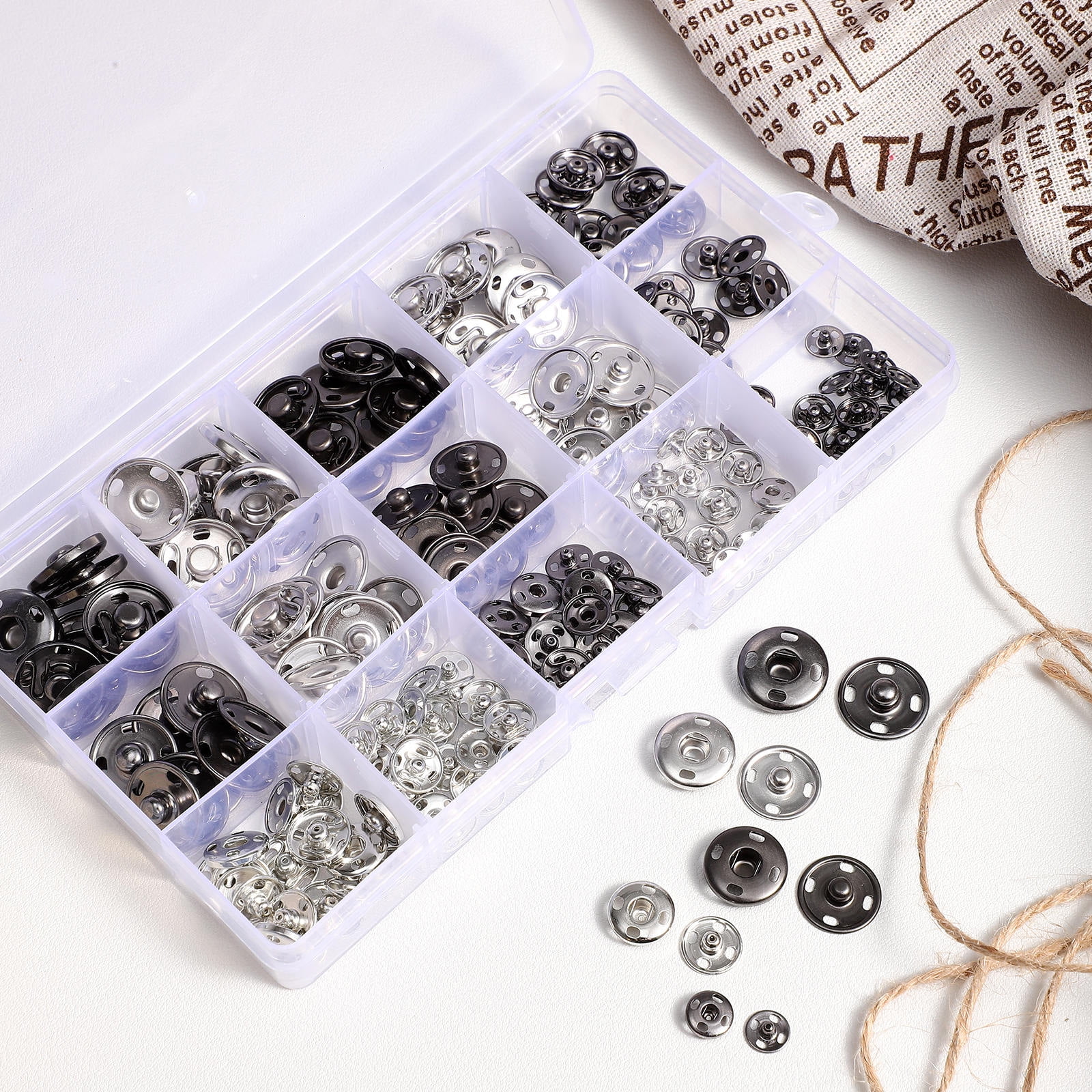 WHAMVOX 1 Box of Sewing Buttons Sewing Snap Fasteners Metal Press ...