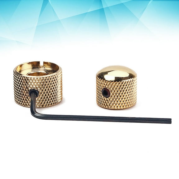 WHAMVOX 1 Dual Volume Tone Blend Control Control Knobs Domed Knobs with Key for Electric Guitar Bass (Golden)