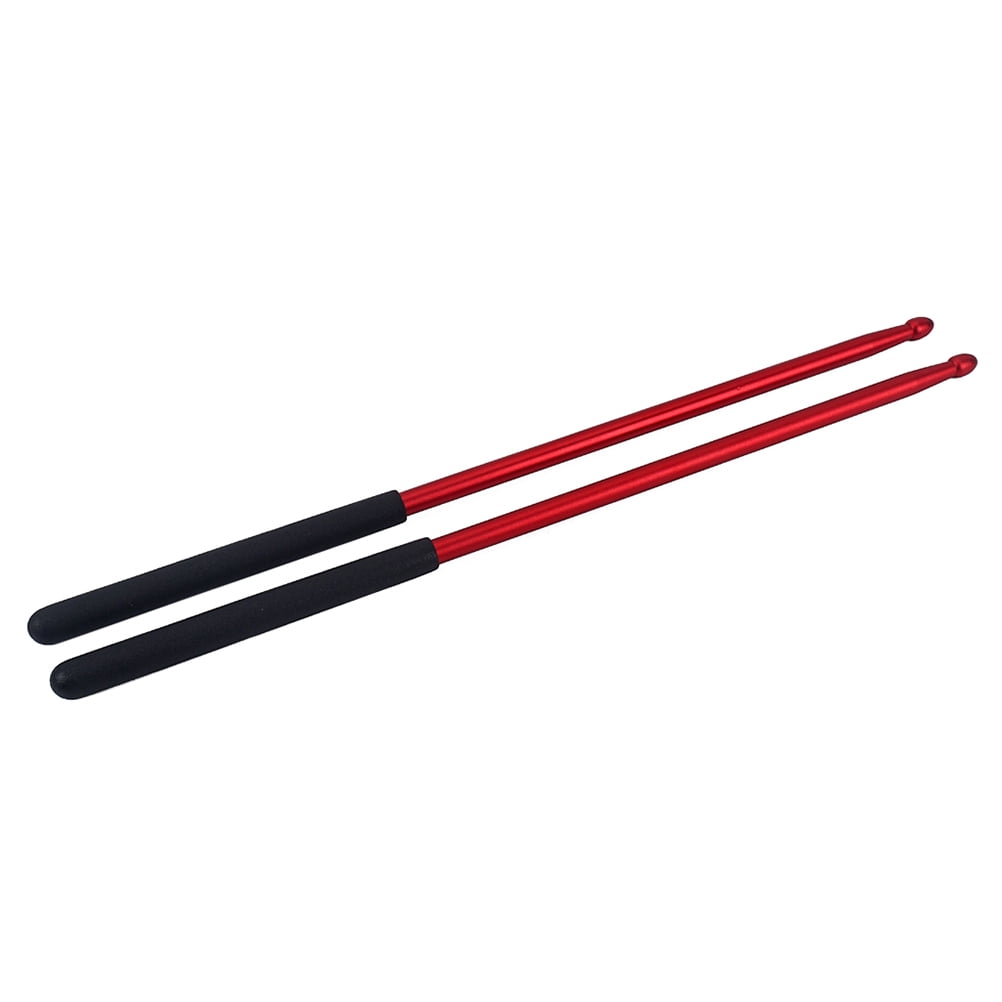 DECORNIJIA Drum Practice Aluminium Alloy Drumsticks Dark Red 1 Pair