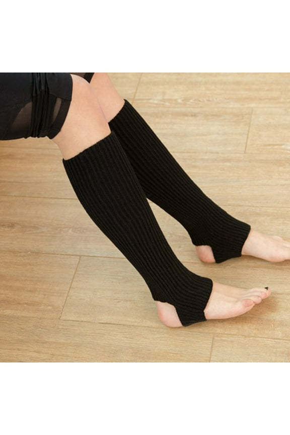 1 Pair Black Knitted Leg Warmers for Women Winter Dance 43x10cm