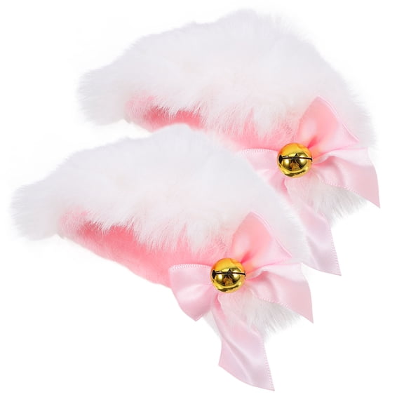 WHAMVOX 1 Pair Cute Cat Ears Hair Clips with Bell Fun Cat Ear Hair Pins