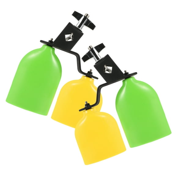 WHAMVOX 1 Pair Jam Block Plastic Cow Bell Double Sambago Bell Jam Block For Band Practice Festival Performance Percussion Instrument Kit