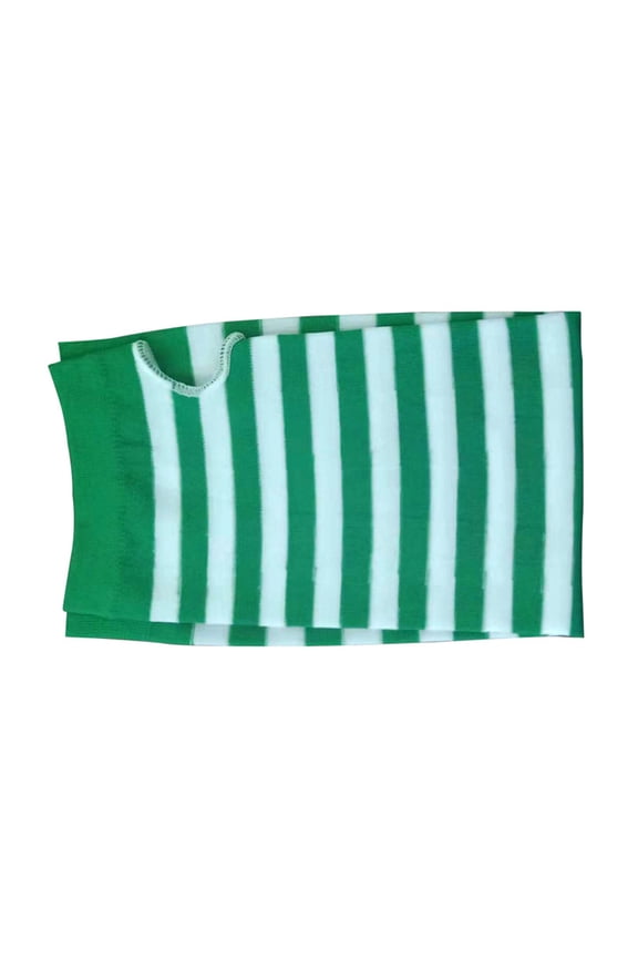 1 Pair St.Patrick's Day White Green Striped Sleeve Party Striped Long Gloves(Green White)