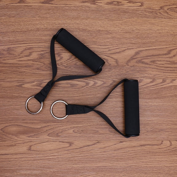 WHAMVOX 1 Pair Training Adjustable Elastic Exercise Strength Stirrup Handle Fitness Grip Handle with Ring Cable (Hanging Ring Random Style)
