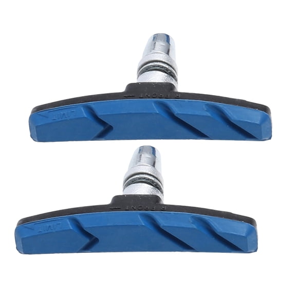 ROMANSENTIAL 1Pair Bicycle Front Brake Pads Blue Rubber and Stainless Steel Durable Non Slip V Brakes