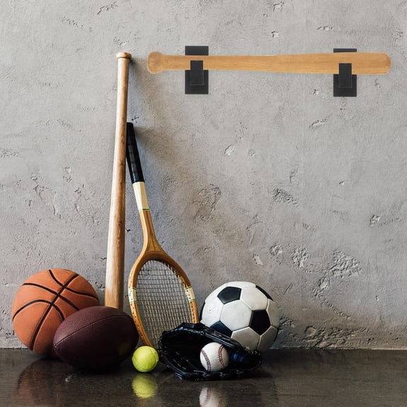 WHAMVOX 1 Pair of Wood Bat Holder Wall Mount Wall-mounted Bat Holders Multi-function Bat Racks Wooden Bat Hanger