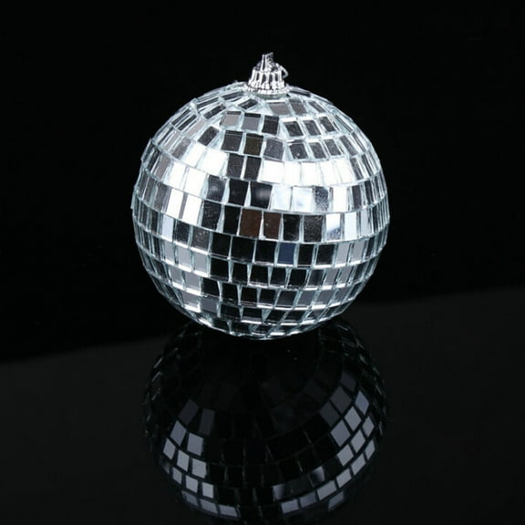 WHAMVOX 1 Pc Mirror Disco Ball Fun 10cm Hanging Party Disco Ball  Party Decorations Party Design Dance and Music festivals(Silver)