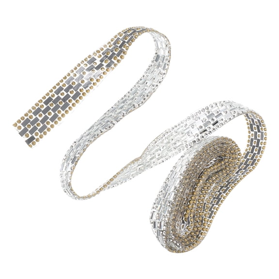 SEWCHICS Rhinestones for Crafting Silver Rectangular Shape for Diy 1 Roll 39.4in