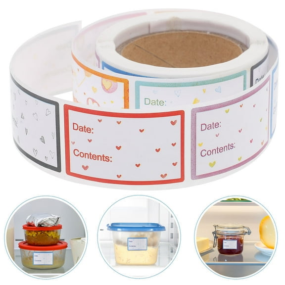 WHAMVOX 1 Roll Food Safety Labels Removable Date Labels Food Container Freezer Labels Sticker Blank Marking Stickers for Bottles and Jars (200 Labels/Roll)