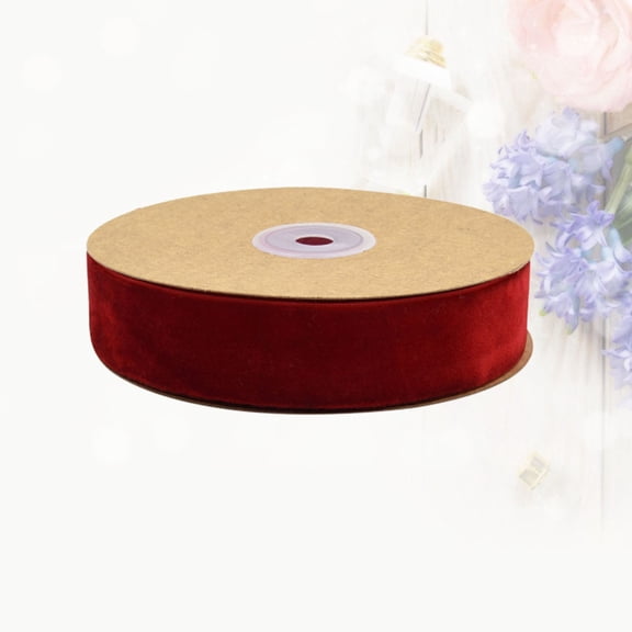 WHAMVOX 1 Roll Red Flocking Plush Ribbon for present Wrapping and Clothing Accessories Home Shop