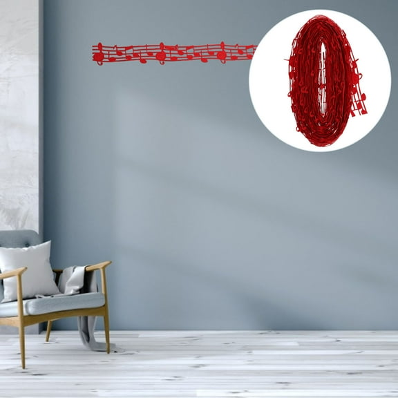 WHAMVOX 1 Roll Red Polyester Ribbon for Cake Decoration and Party Favors with Musical Notes