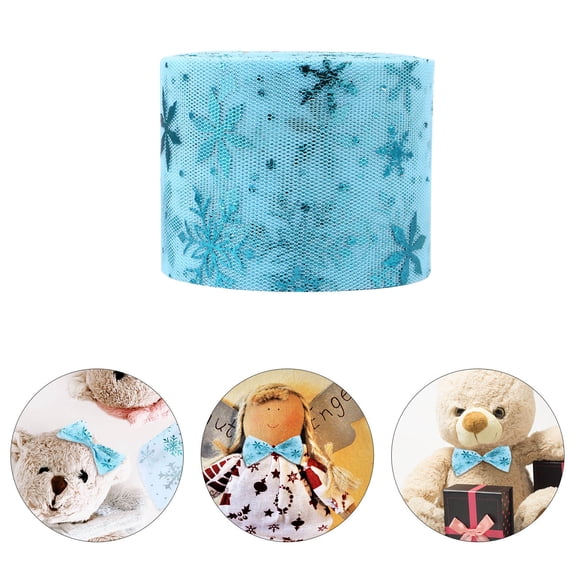 WHAMVOX 1 Roll Snowflake Tulle Roll Christmas Gauze Roll Snowflake Ribbon Wrapping Gauze