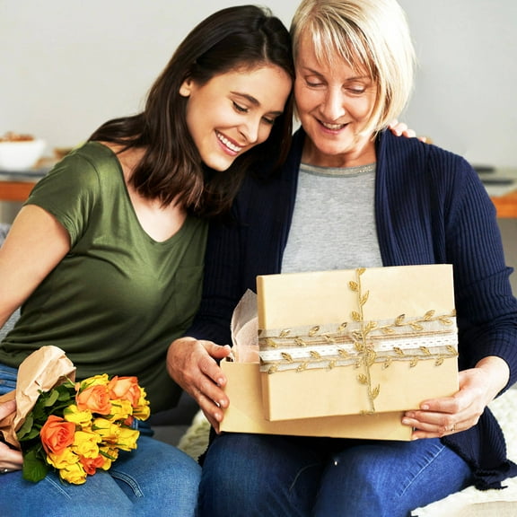 WHAMVOX 1 Roll Vine Leaves Ribbon for Greek Party Decorations 30m Golden Color