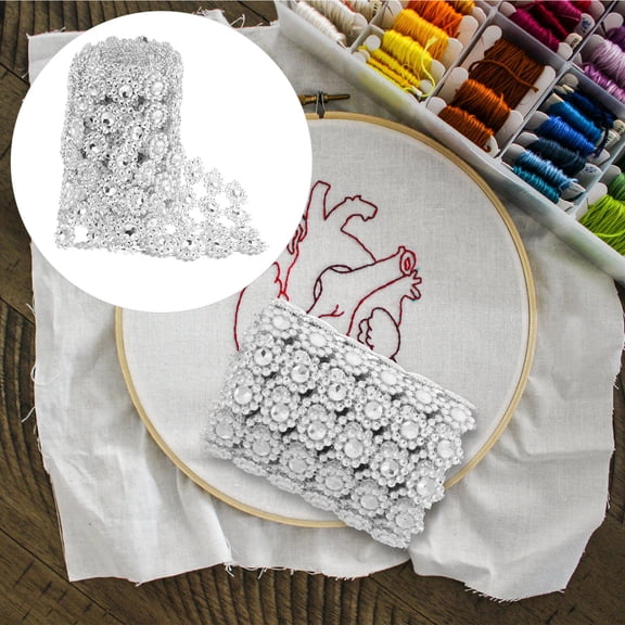 WHAMVOX 1 Roll of Faux Crystal Rhinestone Mesh Ribbon Multi function Bead Trim Decorative Trim Clothes Supply