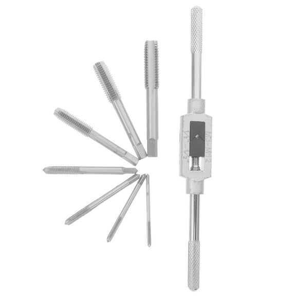WHAMVOX 1 Set 7pcs Tapping Tools Manual Screw Tap Multifuction Ratchet Tap Silver