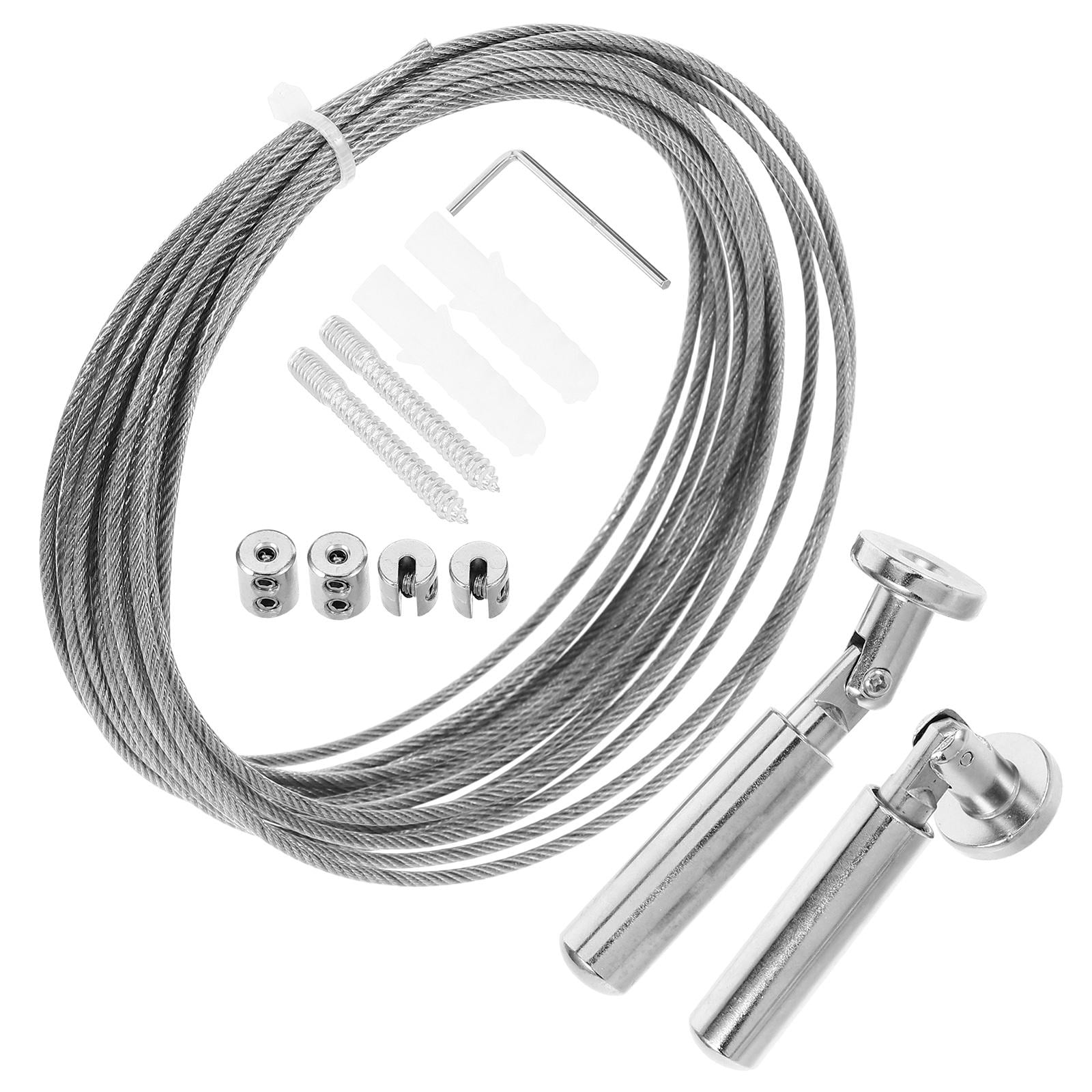 WHAMVOX 1 Set Clothesline for Outdoor Use Silver Cable with Stainless ...