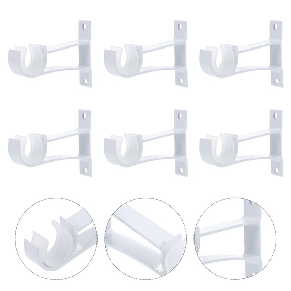 WHAMVOX 1 Set Curtain Rod Supports Curtain Roman Rod Holders Single Rod Base Brackets