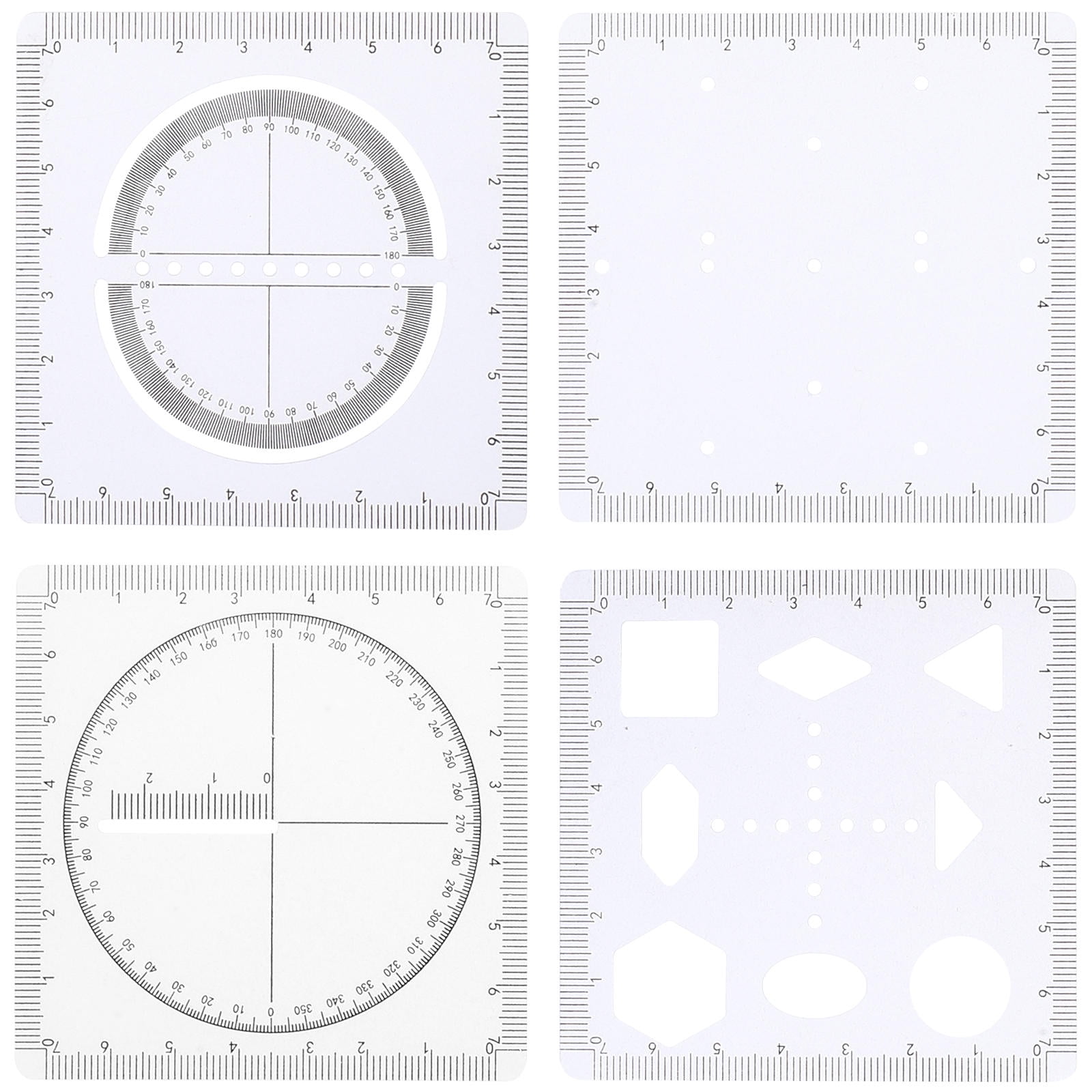 WHAMVOX 1 Set Drawing Template Mark Ruler and Circle Maker with ...
