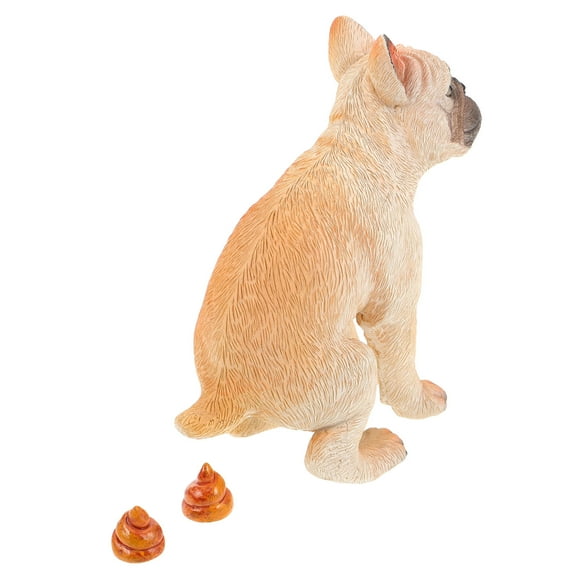 WHAMVOX 1 Set Fun Pooping French Bulldog Ornament Resin Dog Figurine For Living Room Office Entryway Decor Unique And Fun Model Cute Animal Sculpture Bright Desktop Pooping Bulldog