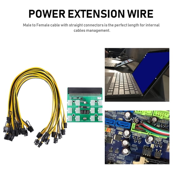 WHAMVOX 1 Set GPU Mining Power Supply Graphic Card Power Cable and Power Board