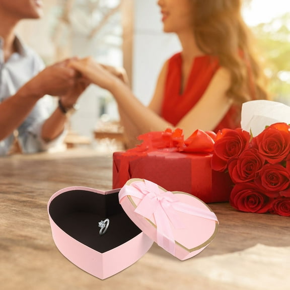 WHAMVOX 1 Set Heart-Shaped Paper Mache Box Flower Cardbord Box With Lids Present Box For Crafting Storage Accessories Cosmetics Jewelry Home Pink