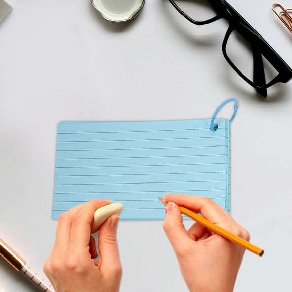 WHAMVOX 1 Set  Index Cards with Rings Study Flash Cards Single Hole Punched Flashcards Studying Note Card