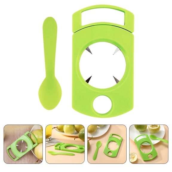 WHAMVOX 1 Set Kitchen Utensil Passion Fruit Opening Tool with Spoon Set for Extracting Passion Fruit Pulp Portable Kitchen Fruit Opener
