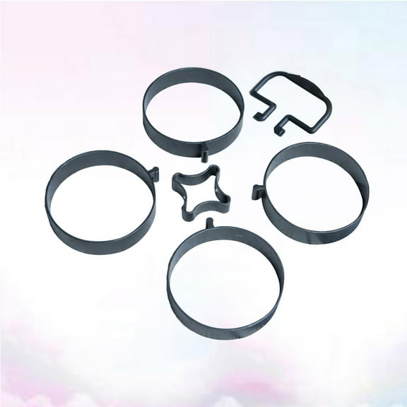 WHAMVOX 1 Set Non-stick Egg Fry Ring Tool Aluminum Flat Bottom Egg Maker Kitchen Utensil Supplies Creative Egg Fry Mold Black