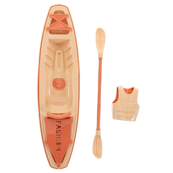 WHAMVOX 1 Set Realistic Plastic Kayak Models With Paddles And Life Jackets Plastic Canoe Decor Rustic Plastic Boat Model Tabletop Small Plastic Boat Decor