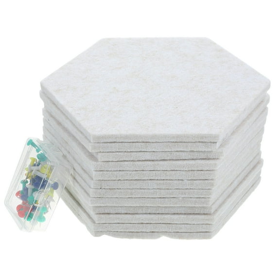 WHAMVOX 1 Set Reminder Message Boards Soundproofing Felt Mats Hexagon Bulletin Felt Boards