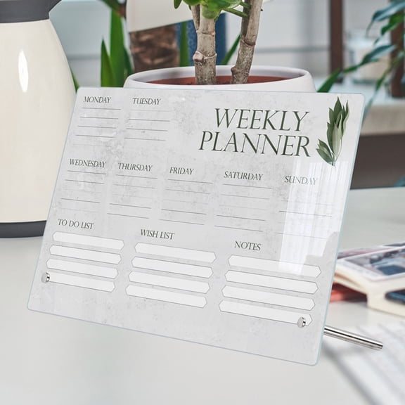WHAMVOX 1 Set Reusable Weekly Write Board Desk Dry Erase Board Dry Erase Board Clear White Board And Pen