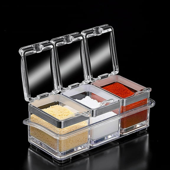 Luxshiny Seasoning Storage Container Acrylic for Households 1 Set 7.9x4.1in