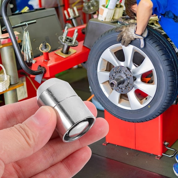 WHAMVOX 1 Set Wheel Lock Iron Nuts 12mm x 1.5mm Taped Security Bolts and Key Anti Theft Refitting Parts Modification Accessories (Silver)