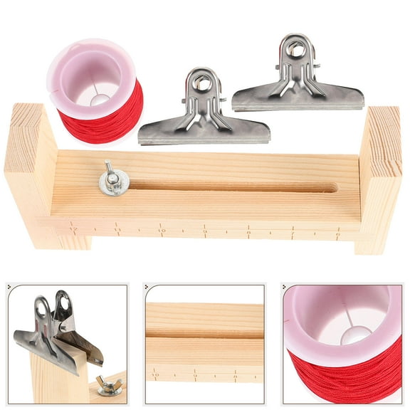WHAMVOX 1 Set Wood Bracelet Jig With Clamp Adjustable Cord Jig Bracelet Maker Wooden Frame Wristband Maker Kit Diy Hand Knitting Bracelet Jig For Rope Necklaces Car Hangings