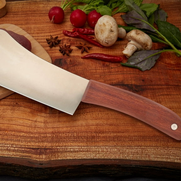 WHAMVOX 1 Set Wood Knife Handle Replacement Non-Skid Cutter Handle Grip With Screw Cutting Tool Cookware Parts Accessories Tools