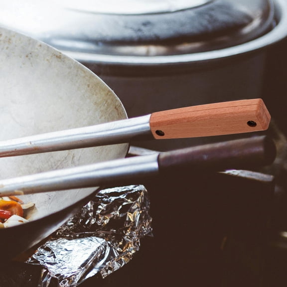 WHAMVOX 1 Set Wooden Handle Replacement for Pot Spatula Scraper Kitchen Utensils