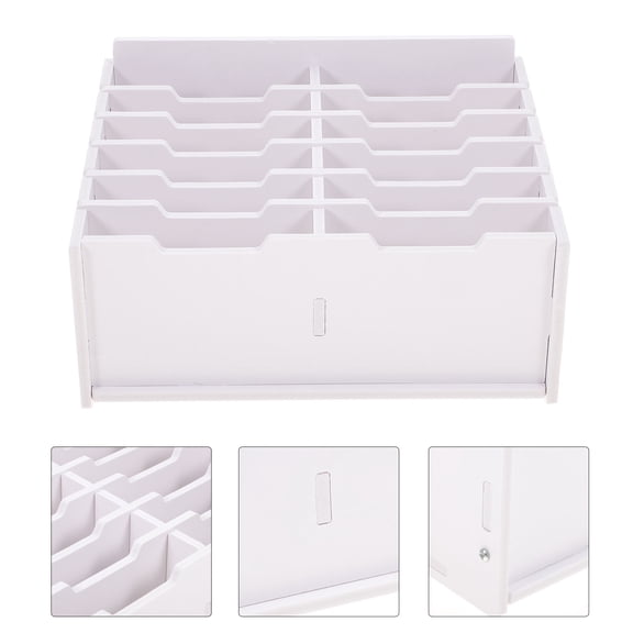 WHAMVOX 1 Set Wooden Multi-Grid Box for Mobile Repair Shop with White Color