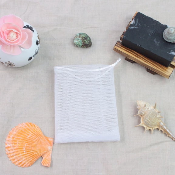 WHAMVOX 1 Set of Bathroom Soap Rack and Making Nets Wooden Hollow Soap Container Case Foaming (2PCS Soap Rack and 10PCS Foaming )