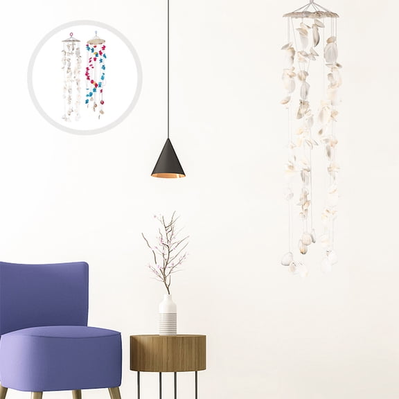 WHAMVOX 1 Set of Shell Wind Chime Hanging Wind Chime Decor for Living Room Bedroom Patio Balcony