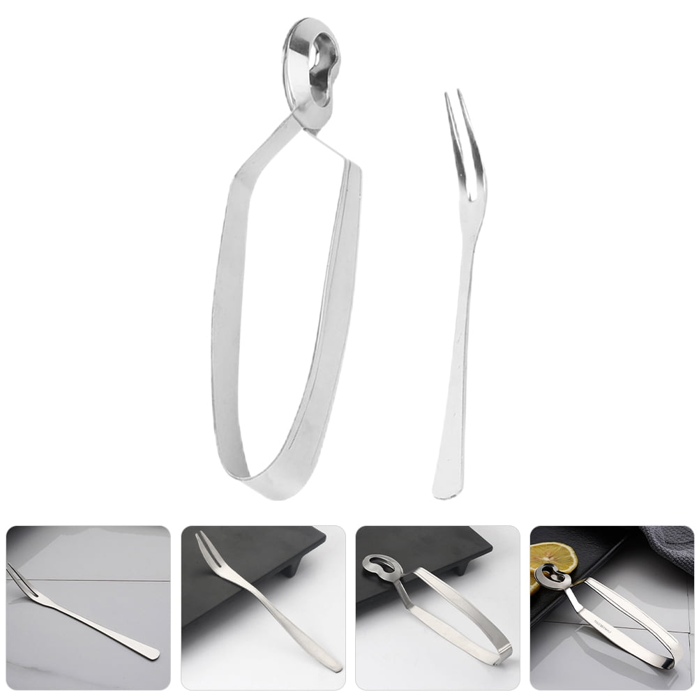 ya 26 Fine Material Escargot S il Tongs Set of 4 Stainless Steel Kitchen Tools main image 0