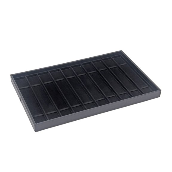 WHAMVOX 10 Grids Watch Box Storage Tray Watches Display Case Tray Travel Jewelry Watch Collector Case(Black)